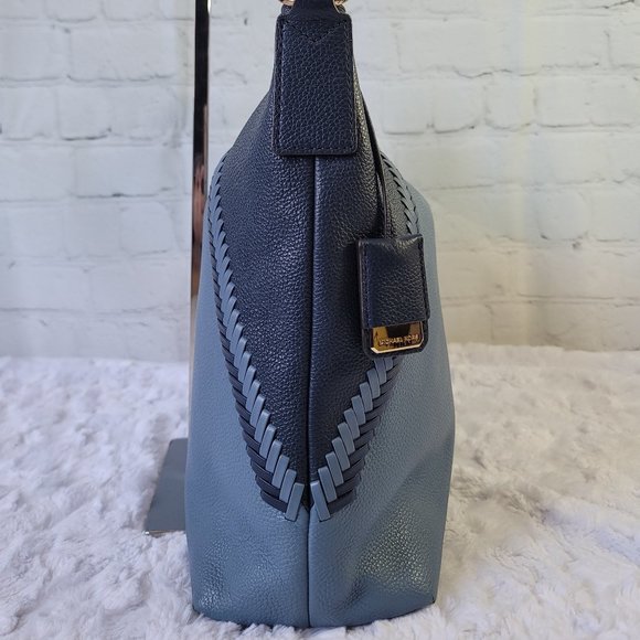 MICHAEL KORS Karson Hobo Shoulder Double Blue Tone Leather - Picture 7 of 16